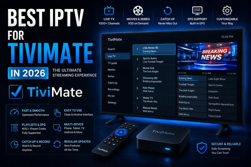 Best IPTV for TiviMate 2026 — Setup, Playlist & Premium Subscription | IPTV Smarters Plus Best IPTV for TiviMate 2026 — Setup, Playlist & Premium Subscription | IPTV Smarters Plus