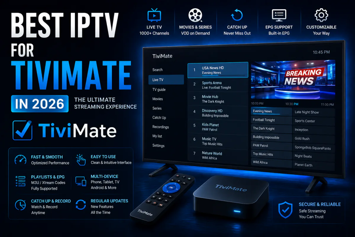 Best IPTV for TiviMate 2026 - setup and playlist