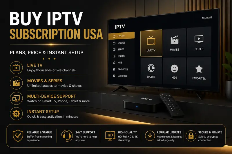 Buy IPTV Subscription USA (2026) — Plans, Price & Instant Setup Buy IPTV Subscription USA (2026) — Plans, Price & Instant Setup