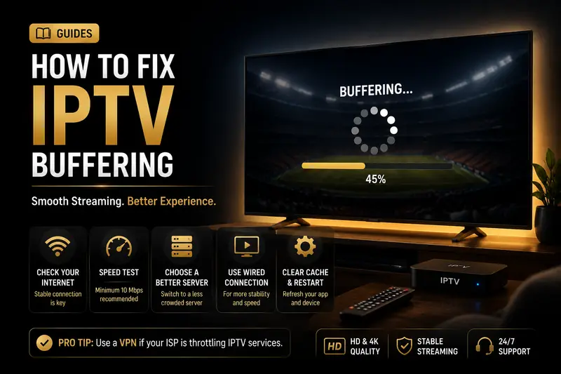 How to Fix IPTV Buffering: 9 Fixes That Work (2026) How to fix IPTV buffering - step-by-step troubleshooting guide (2026)