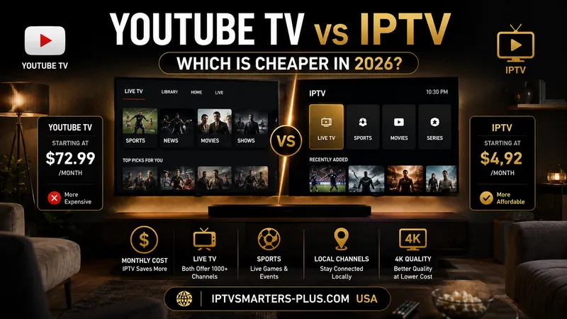 YouTube TV vs IPTV comparison — price, channels and DVR in 2026